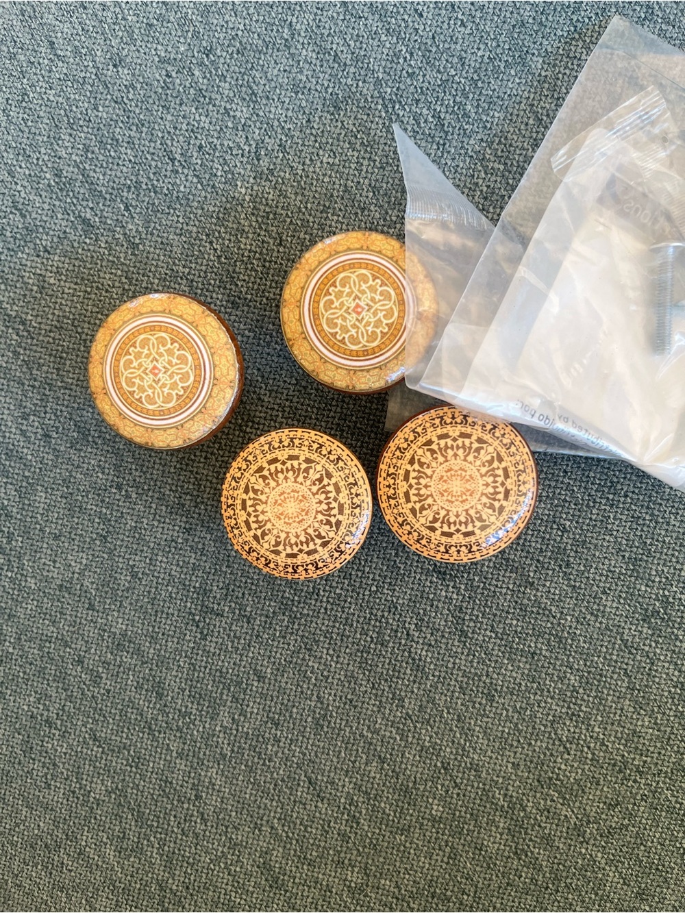 Wooden Circular Drawer Knobs - Set of 4